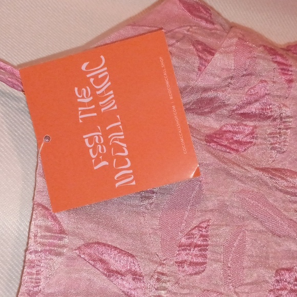 Storia -Coco McCall Shop- PINK FLORAL EMBOSSED MINI Babydoll DRESS Size M - Picture 10 of 15